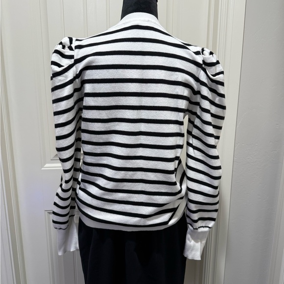 Vine & Love Striped Puff Sleeve Knit Sweater - Picture 8 of 9